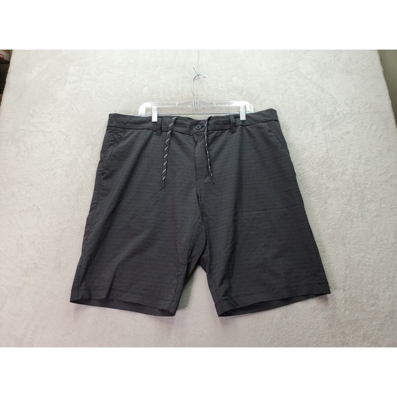 Lot Of 2 Hang Ten Board Shorts Men 40 Tan Dark Gray Polyester Pockets Drawstring - Picture 2 of 16